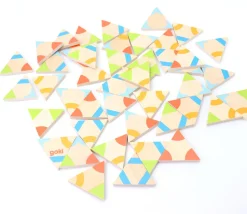 Jeu Tri-dominos des couleurs en bois - 45 pièces