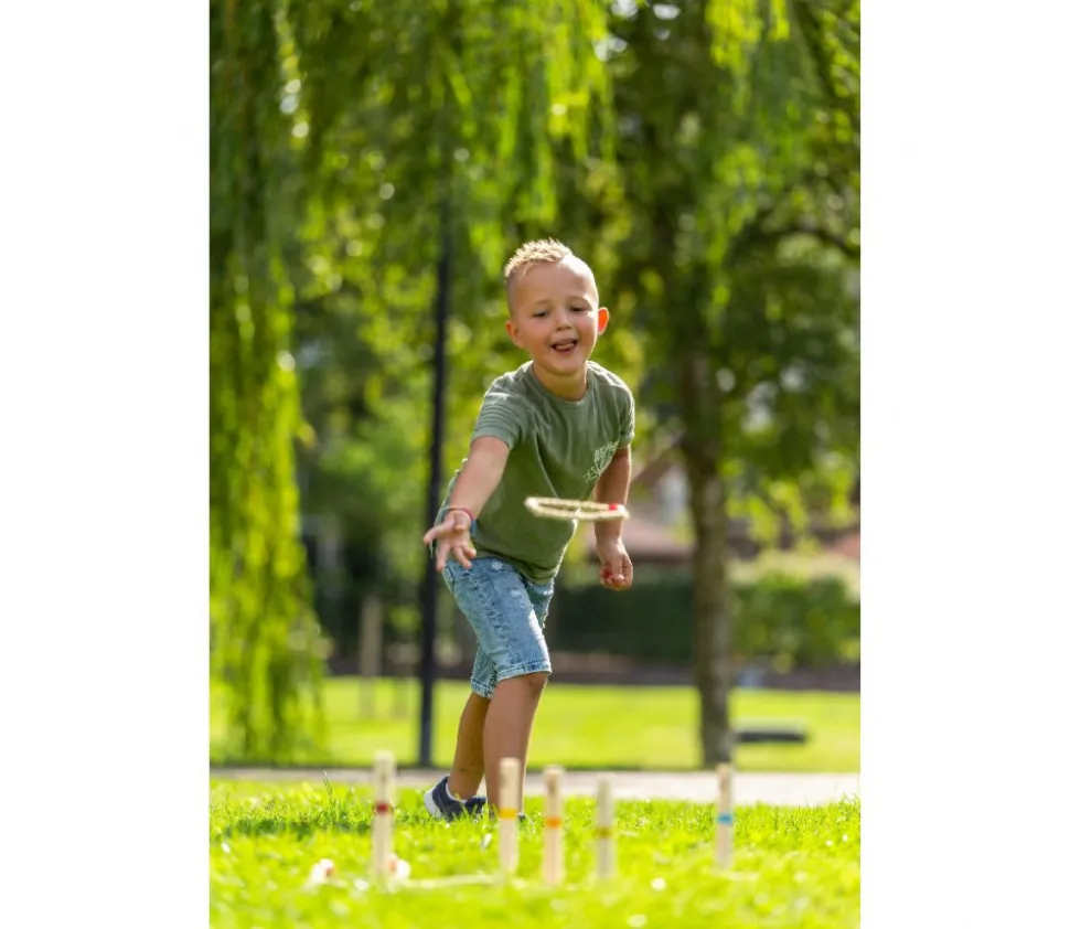 Jeux adresse Cible de lancer bois avec anneaux naturel