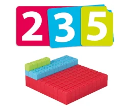 Kit activités Base 10 - 125 pièces empilables + 45 cartes nombres