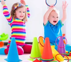 KIT Jeux adresse 26 pièces : cônes, anneaux, mini sacs de lancer