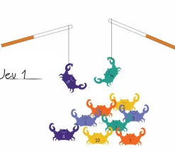 La pêche aux crabes en bois - Jeu de pêche à la ligne