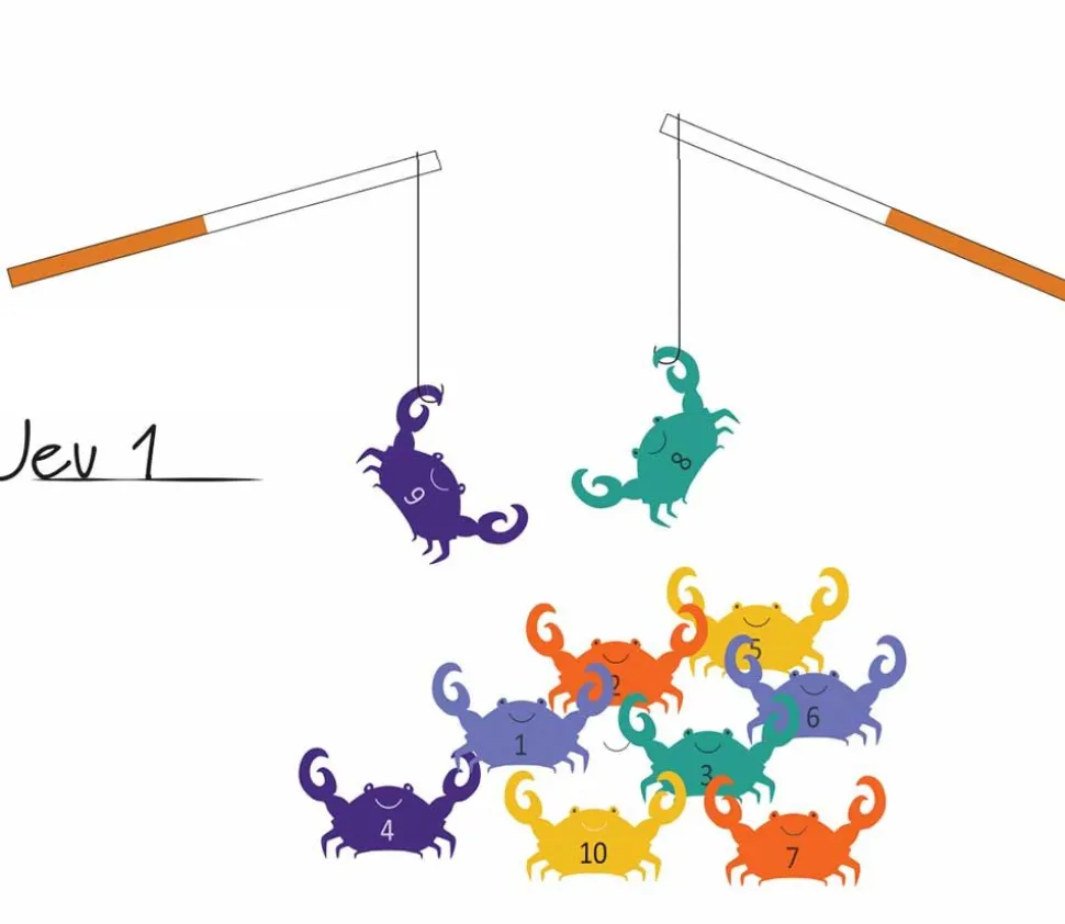 La pêche aux crabes en bois - Jeu de pêche à la ligne