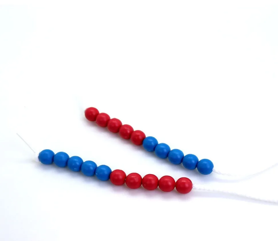 Lacet de comptage avec 20 perles rouges et bleues