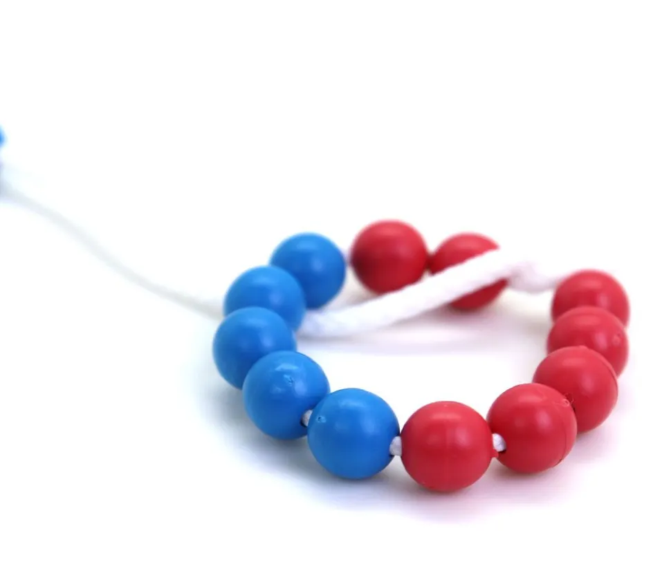 Lacet de comptage avec 20 perles rouges et bleues