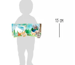 Livre en bois images de la forêt avec renard et cerf pour histoire