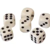 Lot 6 Dés à jouer 16 mm ivoire points de 1 à 6 fin de série