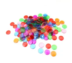 Lot 5000 Jetons 15 mm transparents colorés pour loto ou bingo