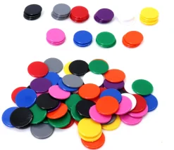 Lot 100 jetons plastiques multicolores 2 cm pour jeu - diamètre 20 mm en 10 couleurs