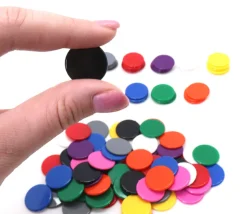 Lot 100 jetons plastiques multicolores 2 cm pour jeu - diamètre 20 mm en 10 couleurs