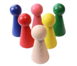 Lot 6 pions bois big 52 x 25 mm pour jeu. Grand pion