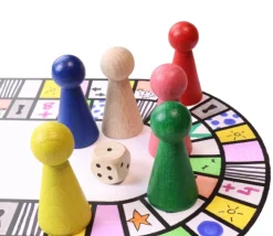 Lot 6 pions bois big 52 x 25 mm pour jeu. Grand pion