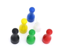 lot 6 Pions joueur grand 25x60 mm multicolores - 6 cm de haut