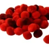 Lot 45 pompons rouges 15 mm
