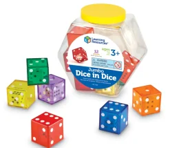 Lot de 12 Dés double JUMBO 3.2 cm avec 1 dé à l'intérieur