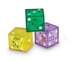 Lot de 12 Dés double JUMBO 3.2 cm avec 1 dé à l'intérieur