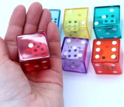 Lot de 12 Dés double JUMBO 3.2 cm avec 1 dé à l'intérieur