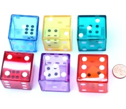 Lot de 12 Dés double JUMBO 3.2 cm avec 1 dé à l'intérieur