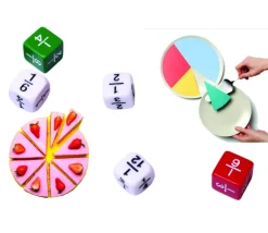 Lot de 6 dés mathématiques fractions