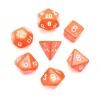 Lot de 7 dés multi-faces opaques ORANGE