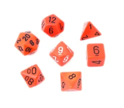 Lot de 7 dés multi-faces opaques ORANGE