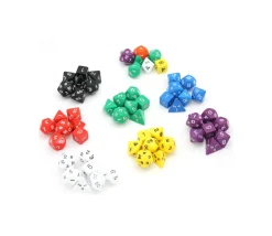 Lot de 7 dés multi-faces opaques VIOLET