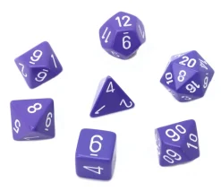 Lot de 7 dés multi-faces opaques VIOLET