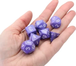 Lot de 7 dés multi-faces opaques VIOLET