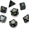 Lot de 7 dés nacrés NOIR multi-faces