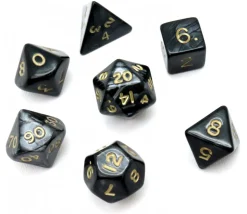 Lot de 7 dés nacrés NOIR multi-faces