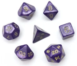 Lot de 7 dés nacrés VIOLET multi-faces