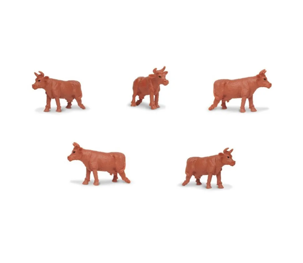 Lot de 10 mini mini vaches marron 15 x 10 x 28 mm