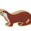 Loutre en bois 10.6 x 5 x 2.5 cm