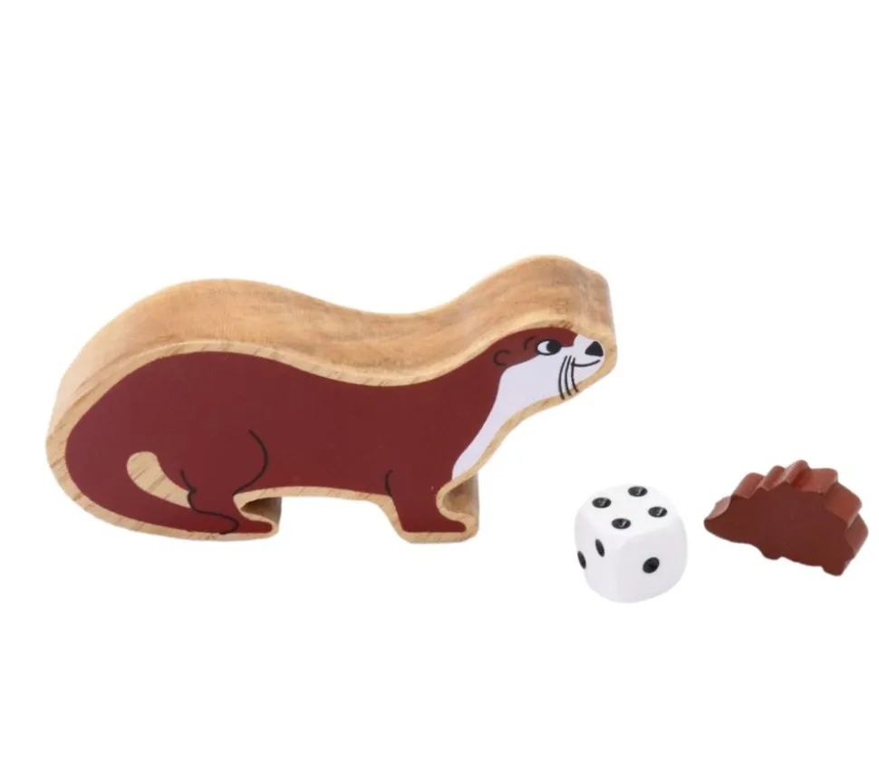 Loutre en bois 10.6 x 5 x 2.5 cm