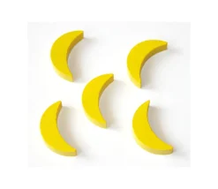 Lune jaune 35 x 18 x 8 mm en bois