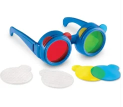 Lunettes jeu optique : mélangeur de couleurs et distorsion