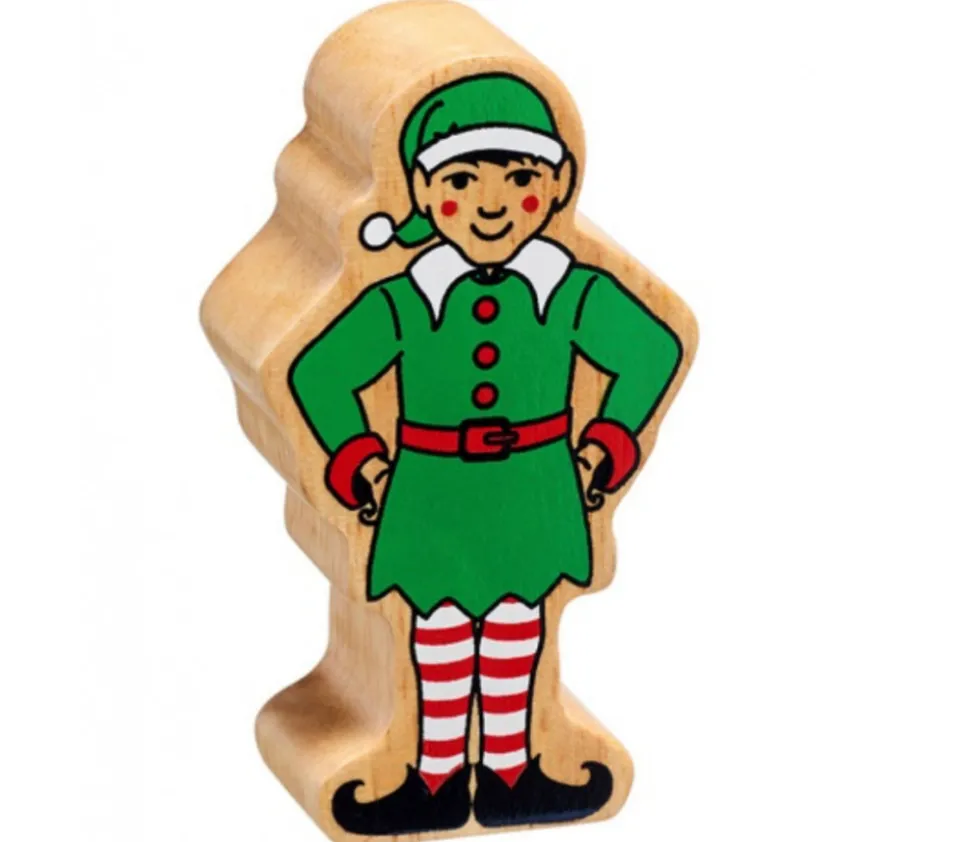 Lutin de Noël en bois 82 x 45 x 25 mm elfe