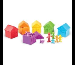 Matériel éducatif : 6 maisons + 36 personnages : manipulation, tri et calcul