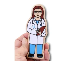 Médecin en bois 100 x 40 x 25 mm personnage jeu