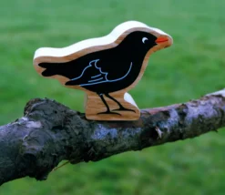 Merle noir oiseau en bois 54 x 77 x 25 mm