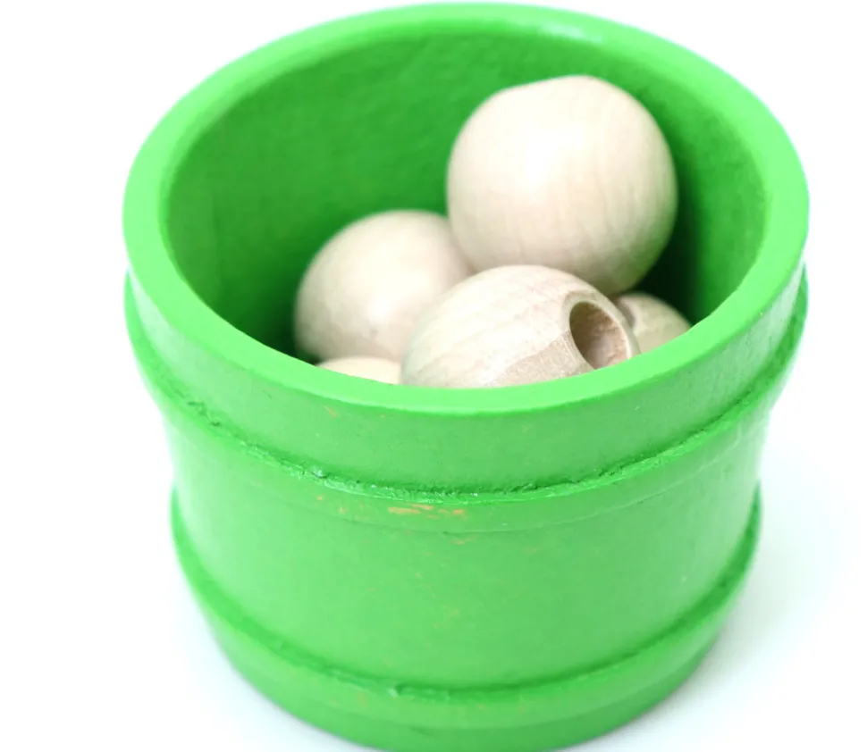 Mini baquet coloré 4.5 x 5.9 cm - panier rond bois à l'unité