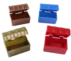 Mini coffre au trésor plastique 3.6 x 2.5 x 3 cm à l'unité