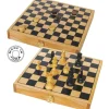 Mini coffret Dames et échecs jeu recto-verso 21 x 21 cm français