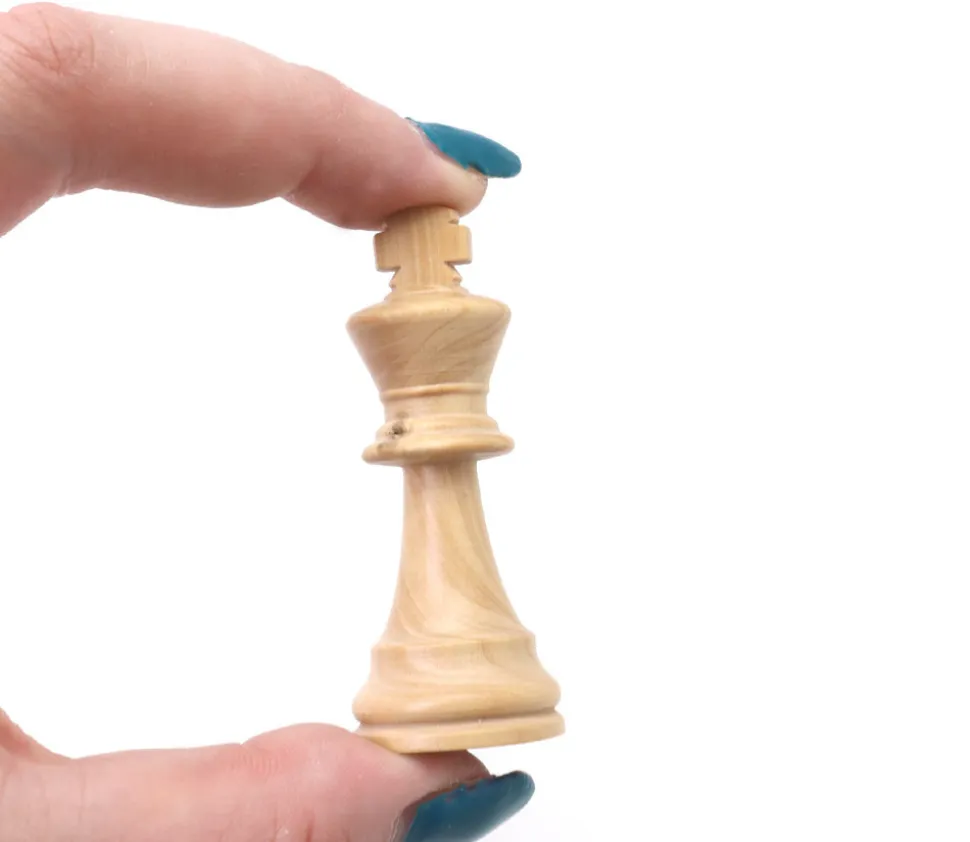 Mini coffret Dames et échecs jeu recto-verso 21 x 21 cm français