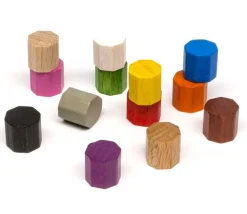 Mini octogone 10x10 mm en bois coloré pour jeu à l'unité