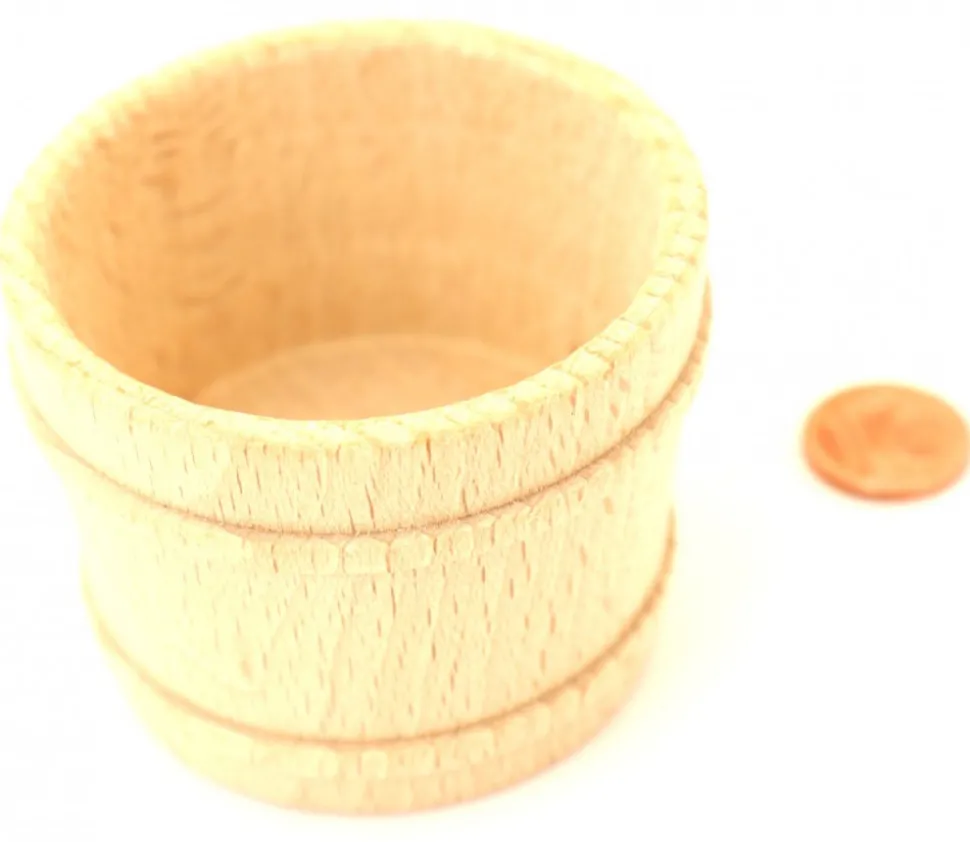 Mini panier en bois de 59 x 45 mm - baquet rond