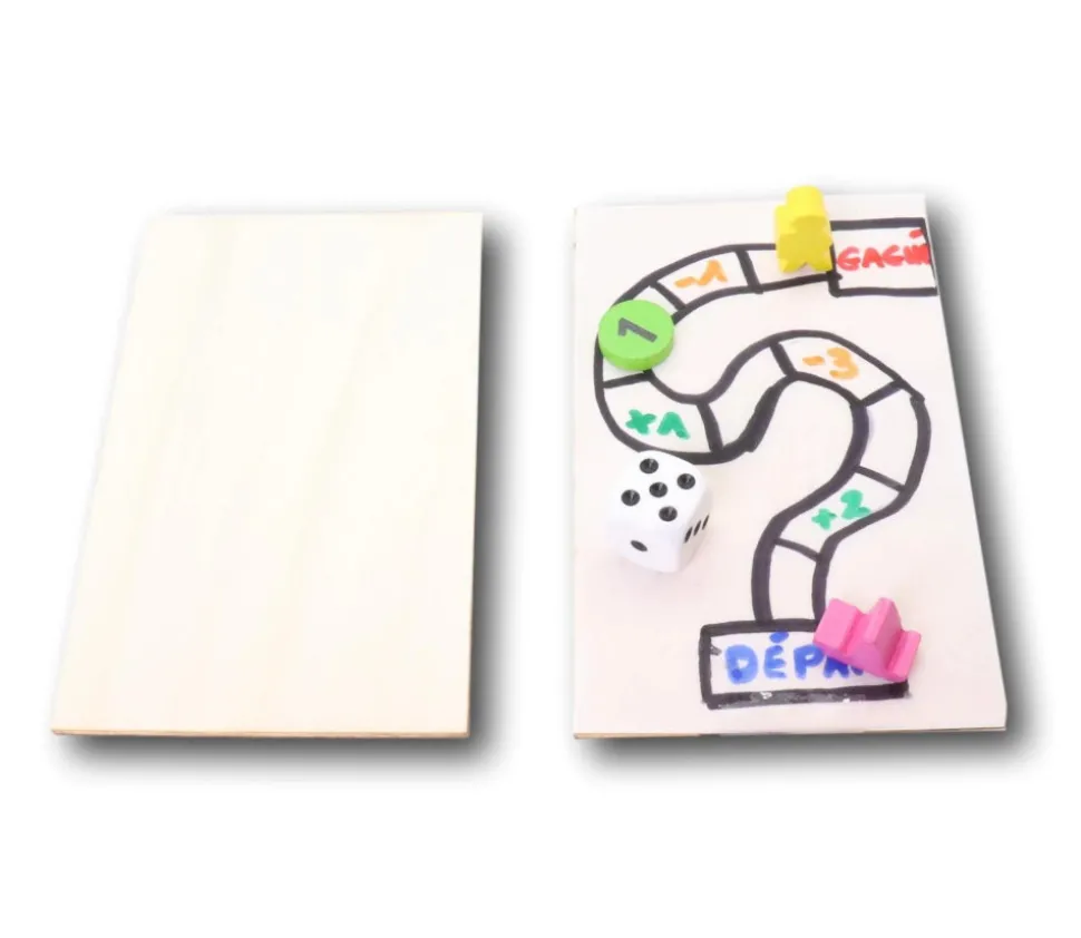 Mini plateau bois rectangle de 12 x 7 cm