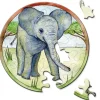 Mini puzzle rond éléphant 9 cm 33 pièces Curiosi