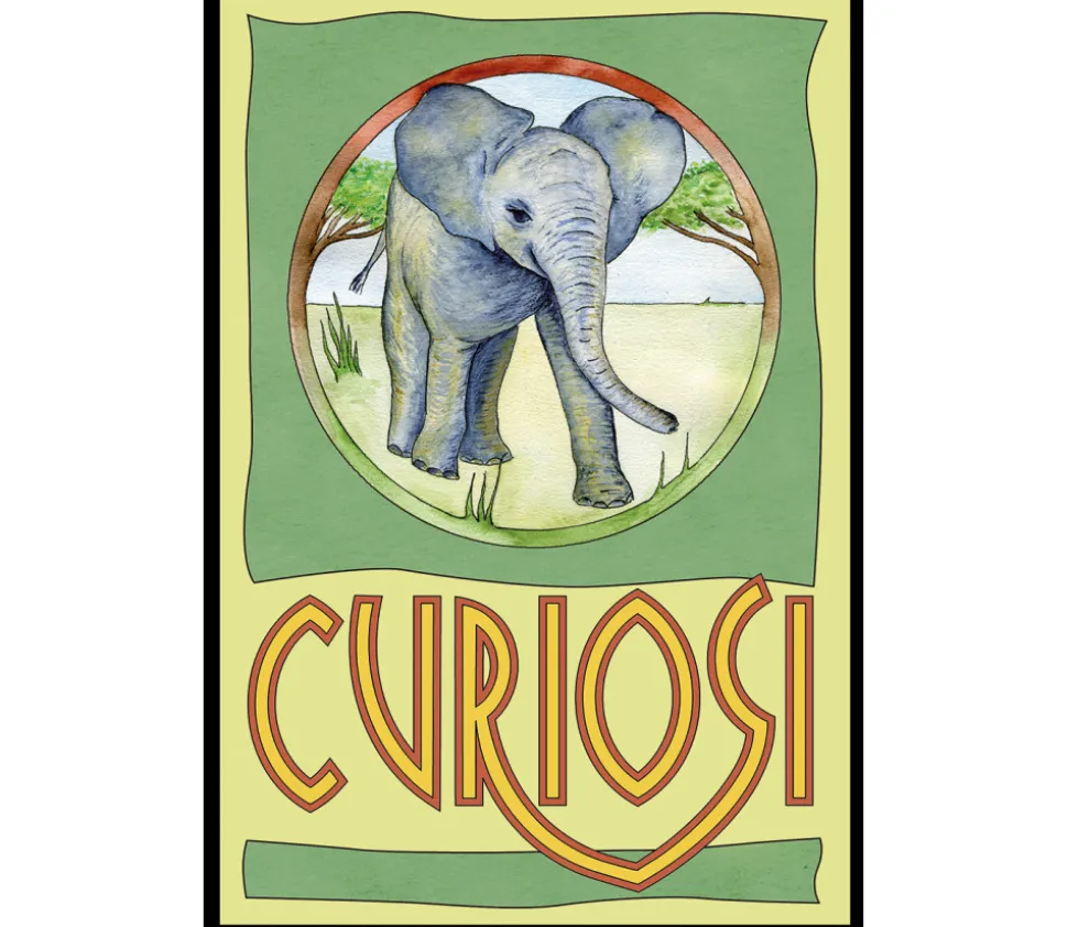 Mini puzzle rond éléphant 9 cm 33 pièces Curiosi