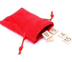 Mini sac 7.5 x 10 cm - velours épais rouge avec cordon