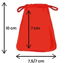 Mini sac 7.5 x 10 cm - velours épais rouge avec cordon